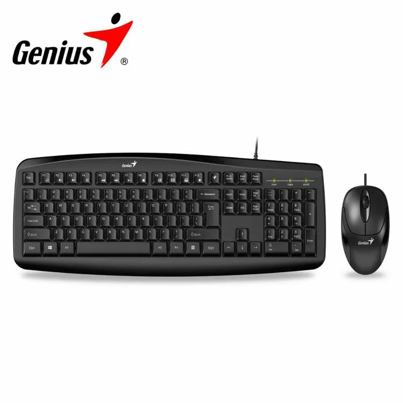 Kit de teclado y mouse Genius KM-200 Español de color negro