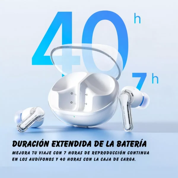 Auricular Bluetooth Soundpeats Clear 7 Horas De Batería Color Blanco - Imagen 2