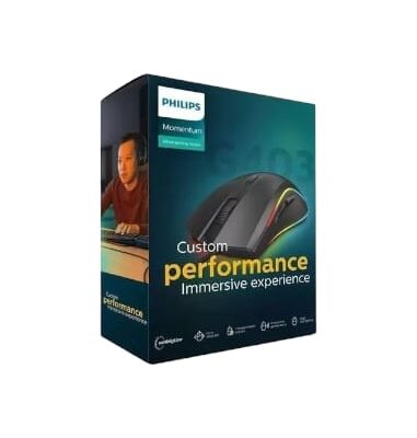 Mouse Gamer Philips G403 6400 Dpi 7 Botones Negro Rgb