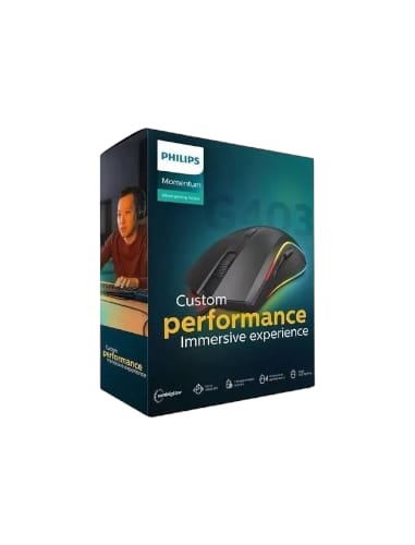 Mouse Gamer Philips G403 6400 Dpi 7 Botones Negro Rgb