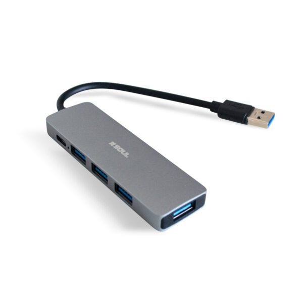 Hub Usb 4 Puertos Usb + 1 Puerto Usb C + Pc Notebook - Imagen 2