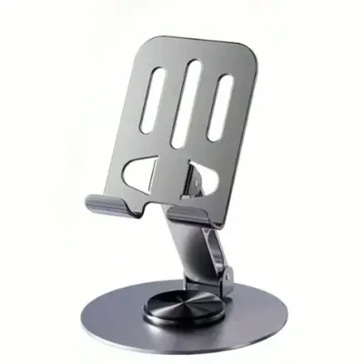 Soporte Apoya Celular Metalico Plegable Giratorio De Mesa