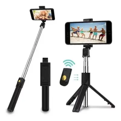 Soporte de control Bluetooth para trípode Selfie Stick P20, color negro