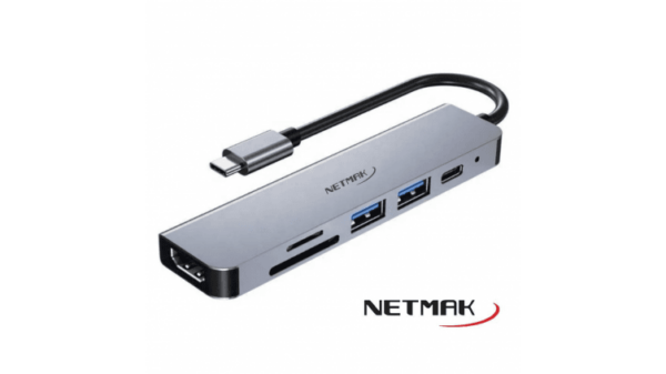 Hub Adaptador Usb Tip C 6en1 Usb 3.0 2.0 Hdmi Tf Sd Notebook