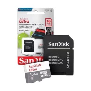 Tarjeta de memoria Sandisk Micro SD Ultra de 16 GB y 80 MB