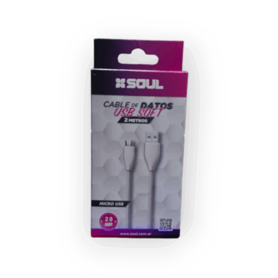 Cable Cargador Datos Usb A Micro Usb Soul 2m Carga Rapida
