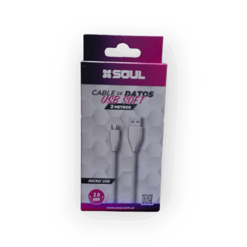 Cable Cargador Datos Usb A Micro Usb Soul 2m Carga Rapida