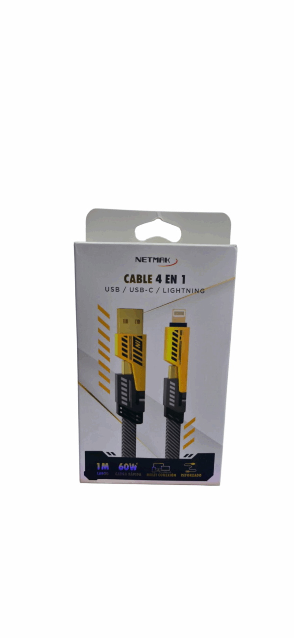 Cable 4 En 1 Tipo Usb-c Usb Tipo Para Lightning Carga Rápida 60w - Imagen 2