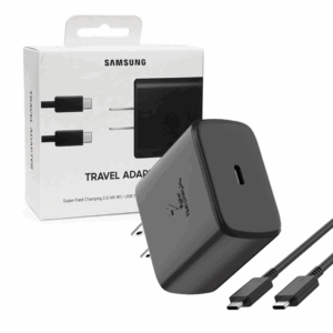 Cargador Samsung 45w S25+ S25 Ultra Tipo C + Cable Color Negro