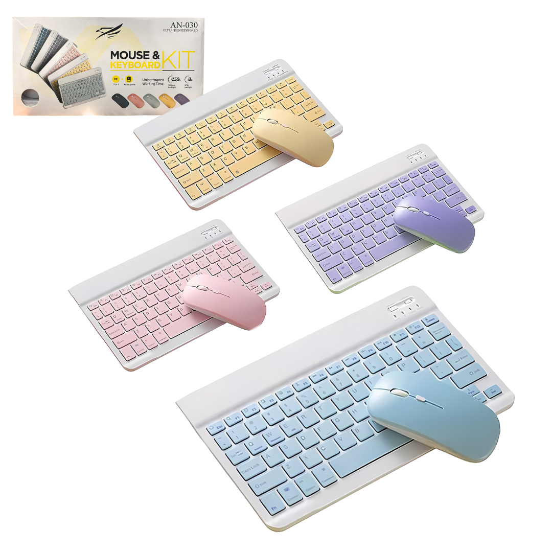 Kit Mini Teclado Y Mouse Inanlambrico Bluetooth Recargable