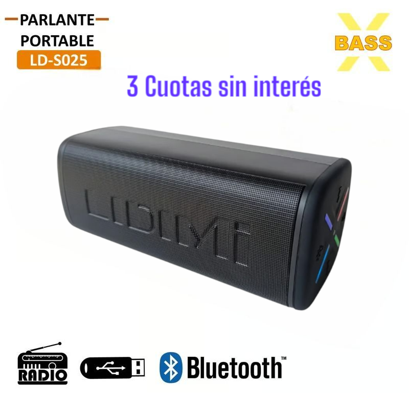 Parlante Portátil Lidimi LD-S025 Bluetooth USB Radio X-BASS
