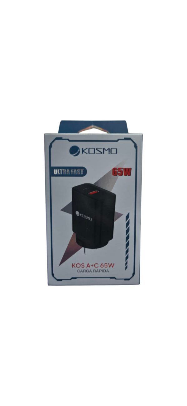 Cargador Dual Kosmo Ultra Fast 65w Usb A + Tipo C Usb-c