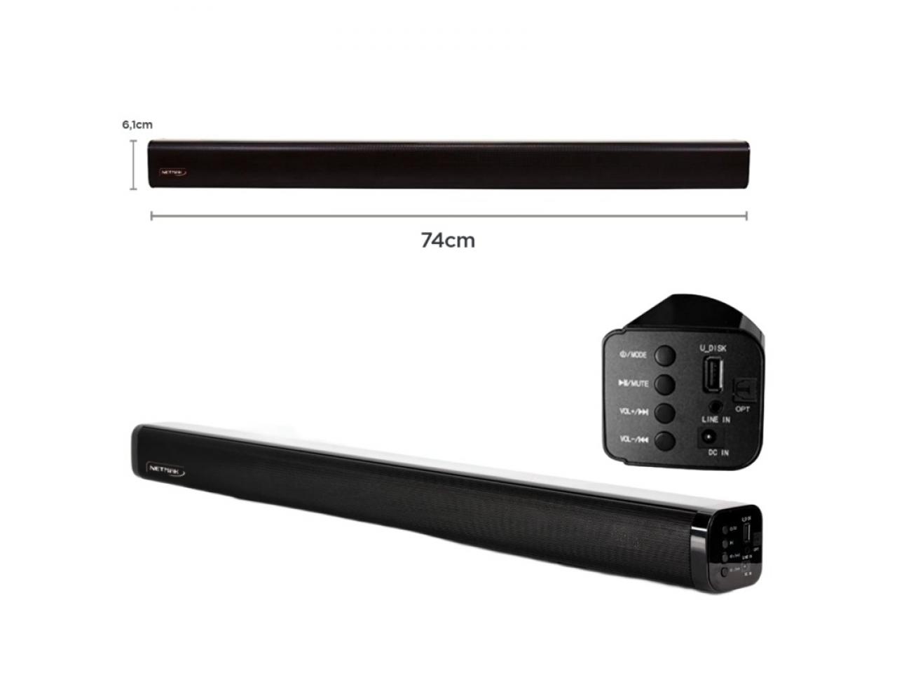 Barra De Sonido Netmak Premium Wireless Bt 30w Synphony