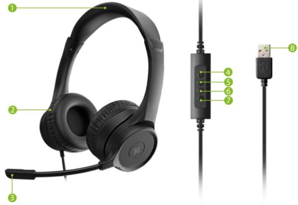 Auriculares Con Cable Klip Xtreme Klearcom Kch-510 Usb 2.0 - Imagen 2
