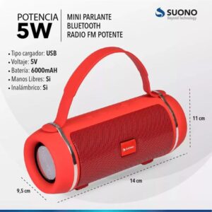 Parlante Portatil Bluetooth Inalambrico Radio Fm Suono 5w