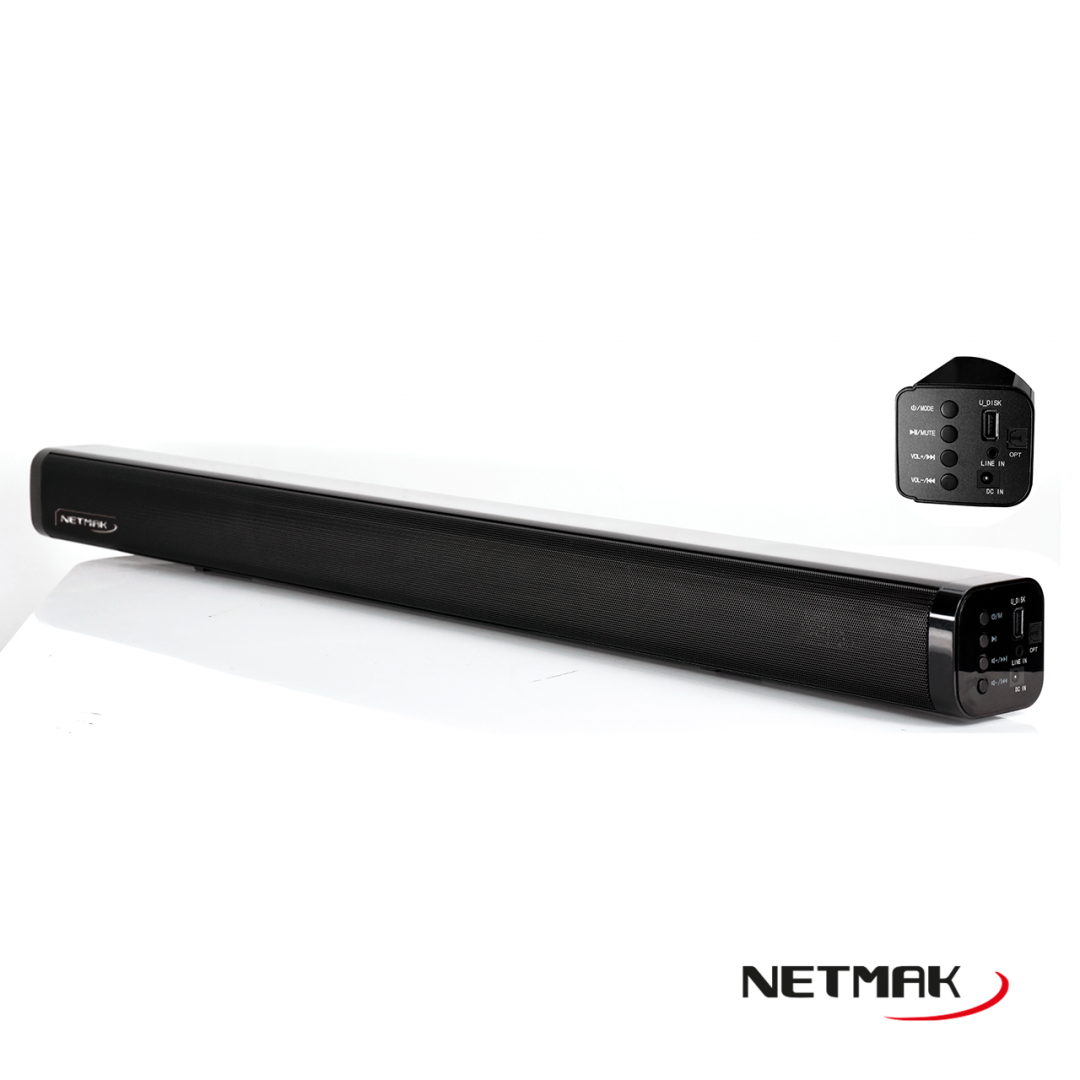 Barra De Sonido Netmak Premium Wireless Bt 30w Synphony