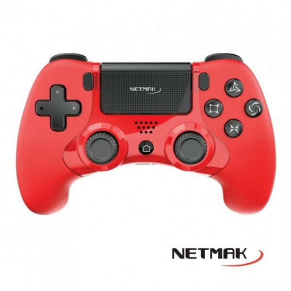 Joystick Netmak Para Ps4 Inalámbrico Bluetooth Gamepad Rojo