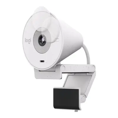 Cámara Web Logitech Brio 300 1080p, Usb-c, Micrófono, Blanco