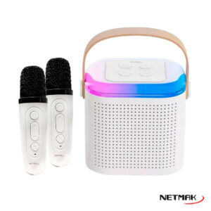 Mini parlante karaoke BT con 2 micrófonos