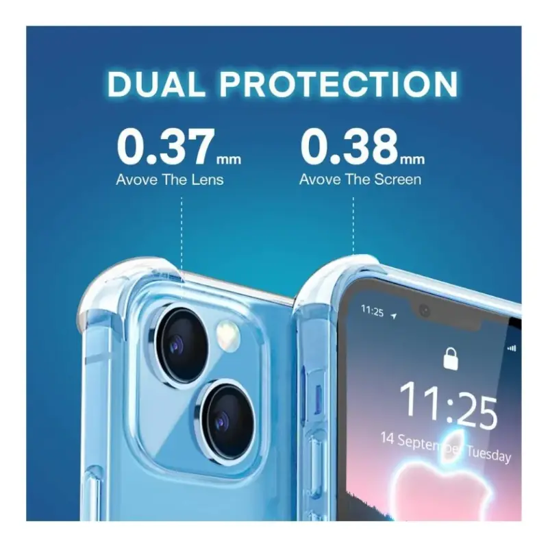 Funda Para iPhone 11 Transparente Reforzada + VIdrio Templado Full 9d - Imagen 2