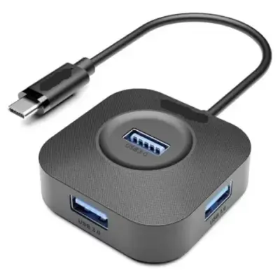 Hub 4 Puertos Tipo C A Usb 3.0 4 Puertos Benfei Color Negro