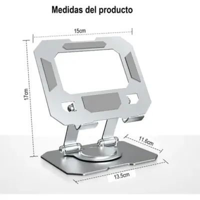 Soporte Metalico Rotativo 360° Anti Deslizante Tablet Celu Js-66