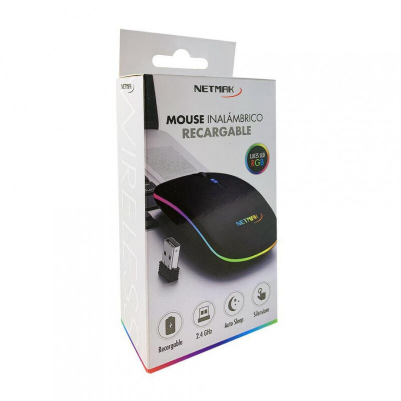 Mouse Inalámbrico Recargable Luminoso NM-W90 - Imagen 2