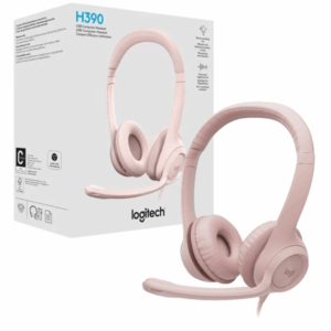 Auricular Headset Logitech H390 Usb Blanco Rosa Negro Con Micrófono