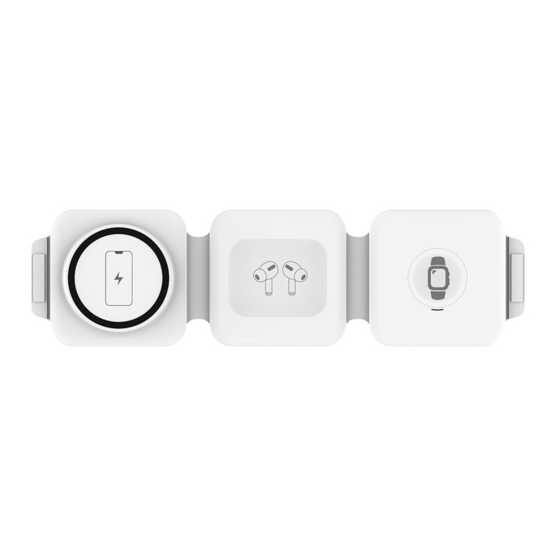 Cargador Inalámbrico Para Iphone Watch Airpods 22.5w 3 En 1 Blanco - Imagen 4