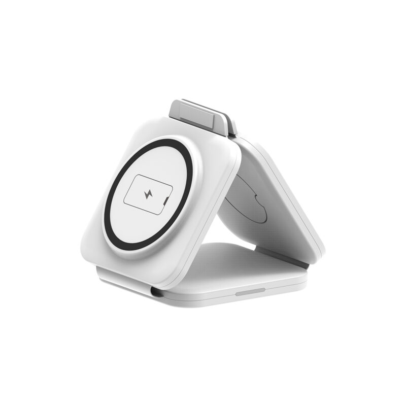 Cargador Inalámbrico Para Iphone Watch Airpods 22.5w 3 En 1 Blanco - Imagen 3