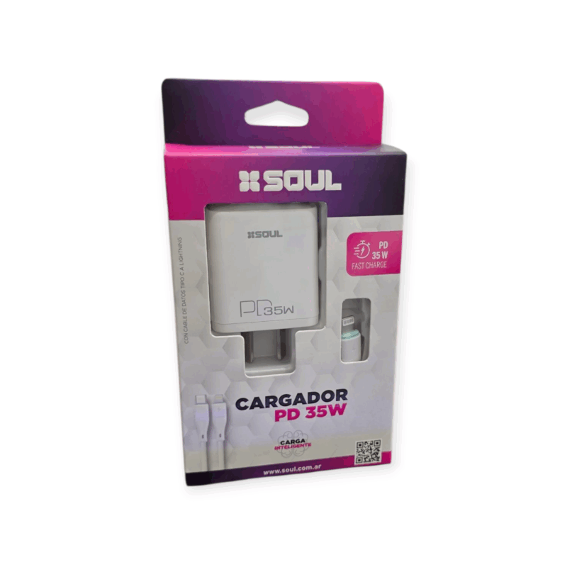 Cargador Soul 35w Tipo C + Cable Para iPhone 11-14