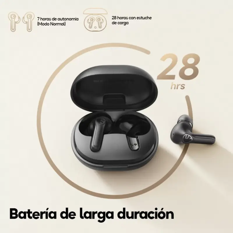 SoundPeats Auriculares Bluetooth In-ear T3 Pro Soundpeats Negro - Imagen 4