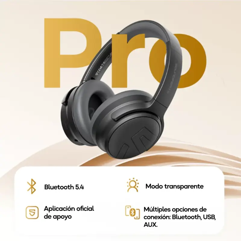 SoundPeats Auriculares Bluetooth Over-ear Space Pro Soundpeats Negro - Imagen 5
