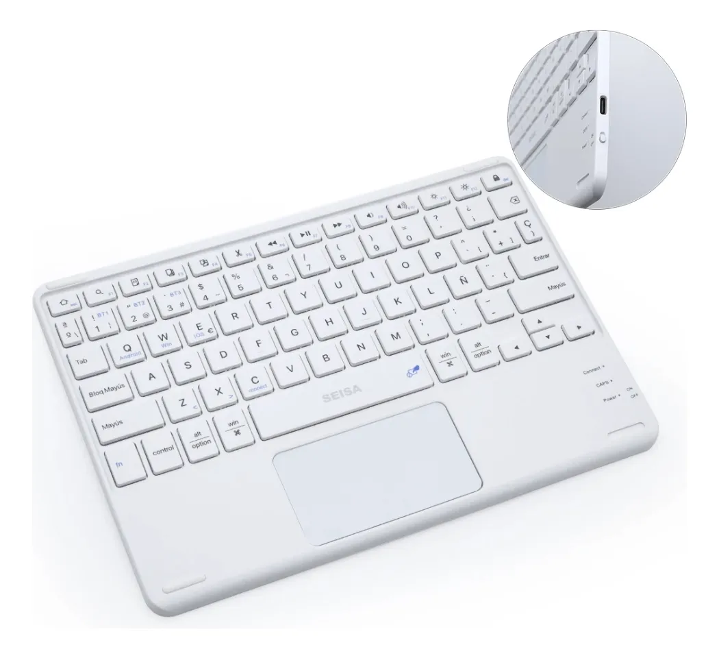 Teclado Slim Bluetooth Con Touchpad Seisa Dn-h036