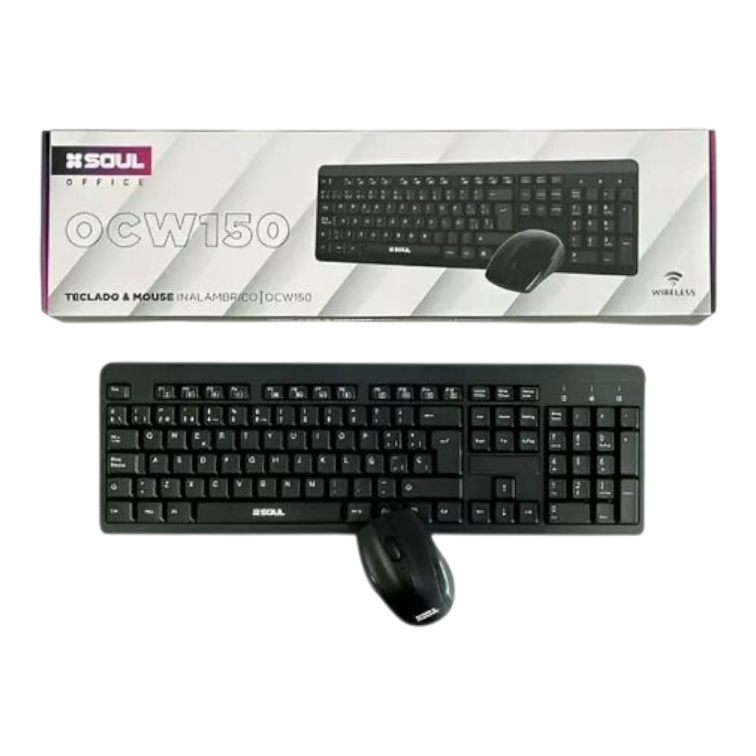 Teclado Mouse Inalámbrico Soul Ocw150 Mouse Negro Teclado Negro