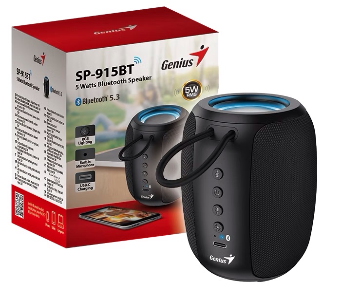 Parlante Portatil Genius Sp-915bt Bluetooth Gris Color Gris Oscuro