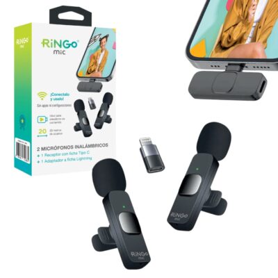 Micrófono Inalámbrico Ringo X2 C + Lightning Negro