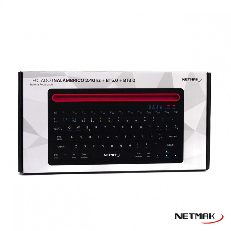 Teclado Inalámbrico 2.4Ghz. + Bluetooth 5.0 Recargable NM-KB650 - Imagen 2