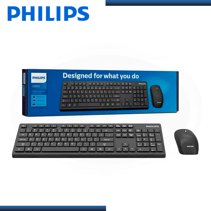 Teclado Y Mouse Inalambrico Philips C602 Español Pc