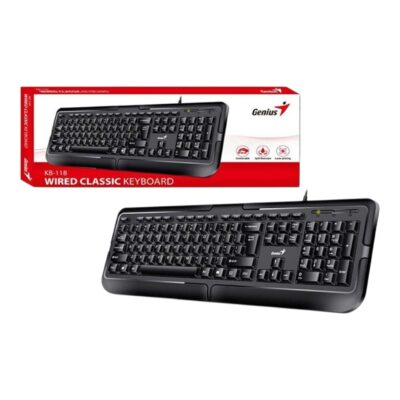 Teclado Genius Kb-118 Black USB Español Con Cable Teclado Negro