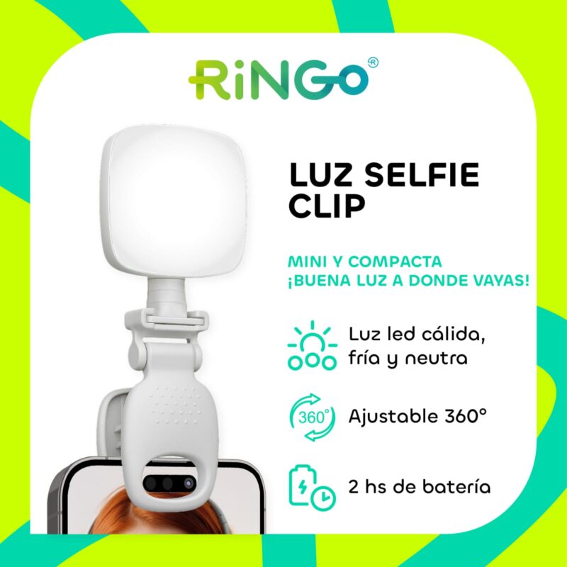Luz Selfie Clip Ringo Led 3 Modos Para Selfies Y Streaming - Imagen 2