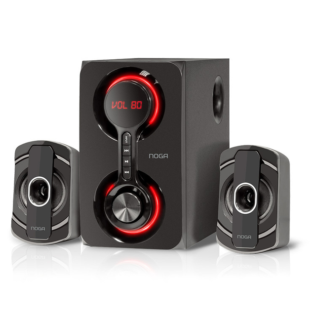 Parlante Pc Computadora Inalambrico Tv 2.1 Luz Noga Vanguard Color Negro