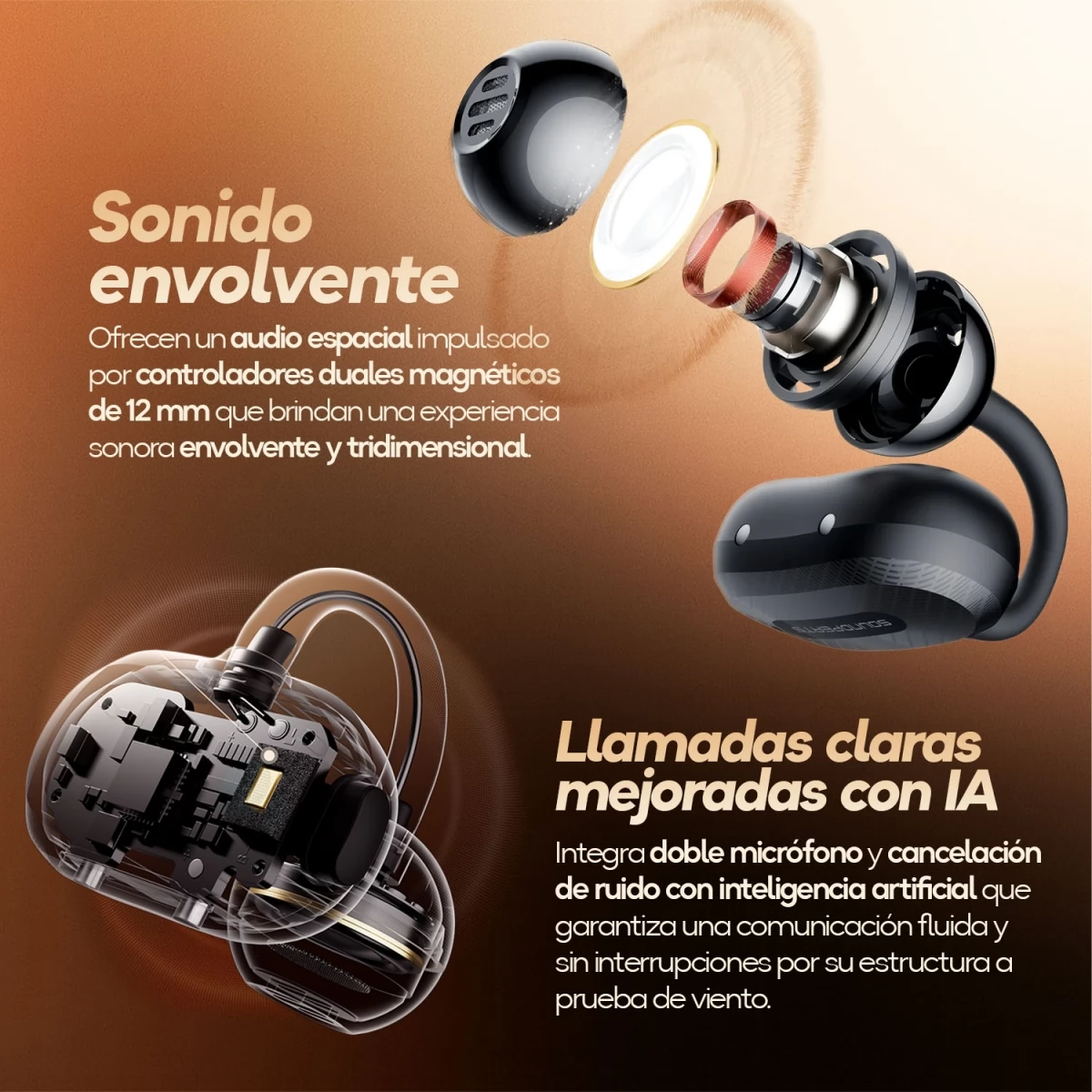 Auriculares Inalámbrico Soundpeats Air Clip Open-Ear IPX5 - Imagen 5