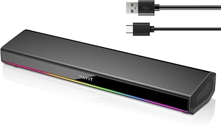 Barra Parlante Portátil Havit Sk770bt Bt V5.3 Usb C Rgb Negro - Imagen 2
