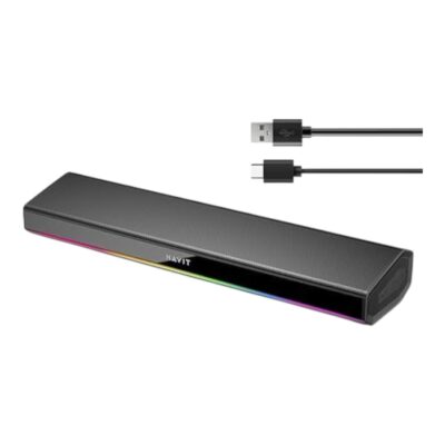 Barra Parlante Portátil Havit Sk770bt Bt V5.3 Usb C Rgb Negro