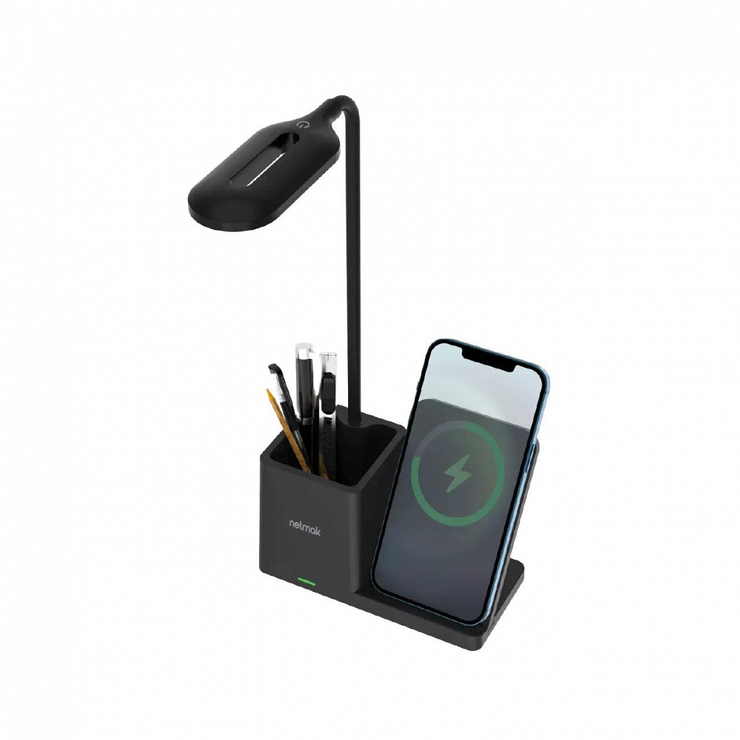 Lámpara LED carga inalámbrica 15W - Soporte celular NM-CL15