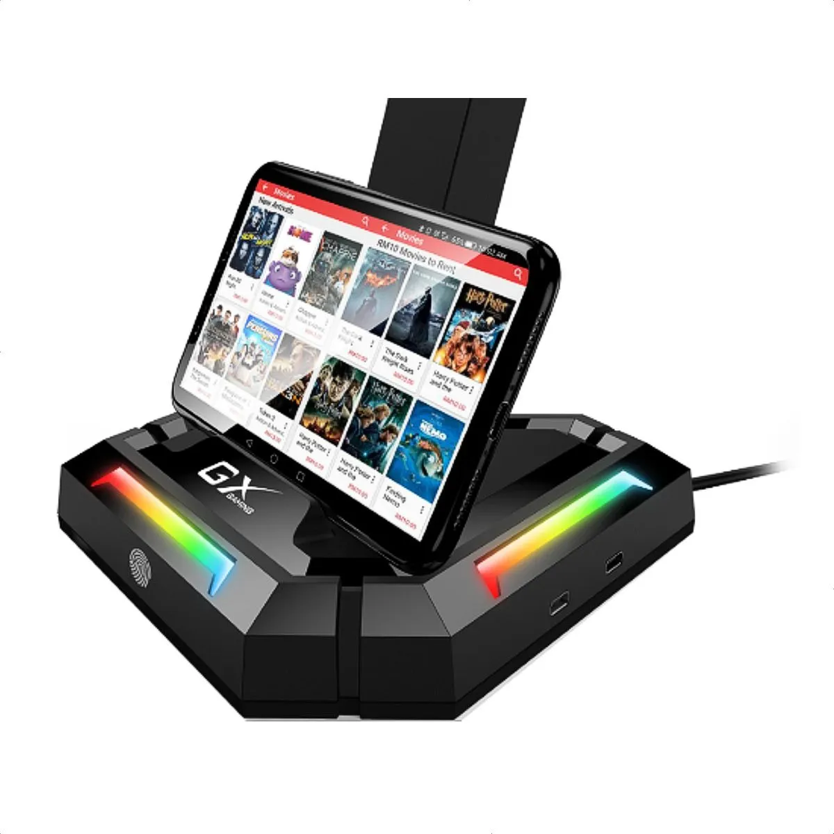 Soporte Para Auriculares Gamer Genius Gx-uh100 Rgb + Hub 4 Usb - Imagen 4