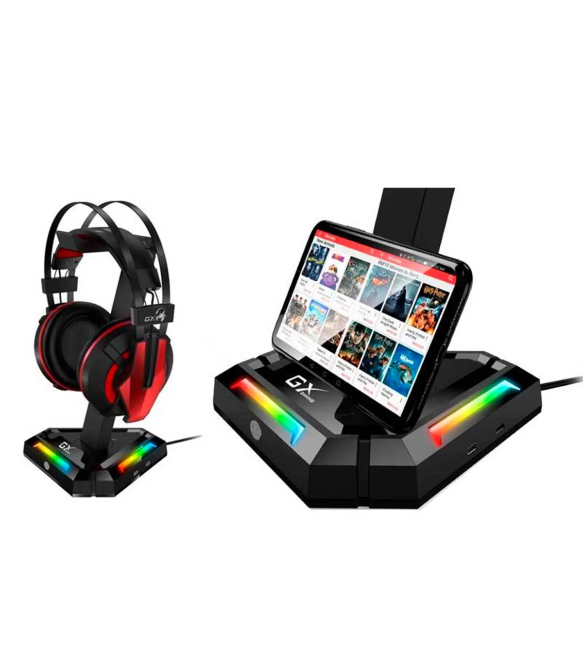 Soporte Para Auriculares Gamer Genius Gx-uh100 Rgb + Hub 4 Usb - Imagen 6