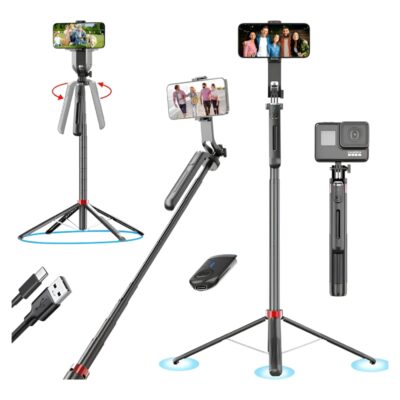 Palo Selfie Trípode 180cm Premiun Cámara Celu Aros Rota 360 P195