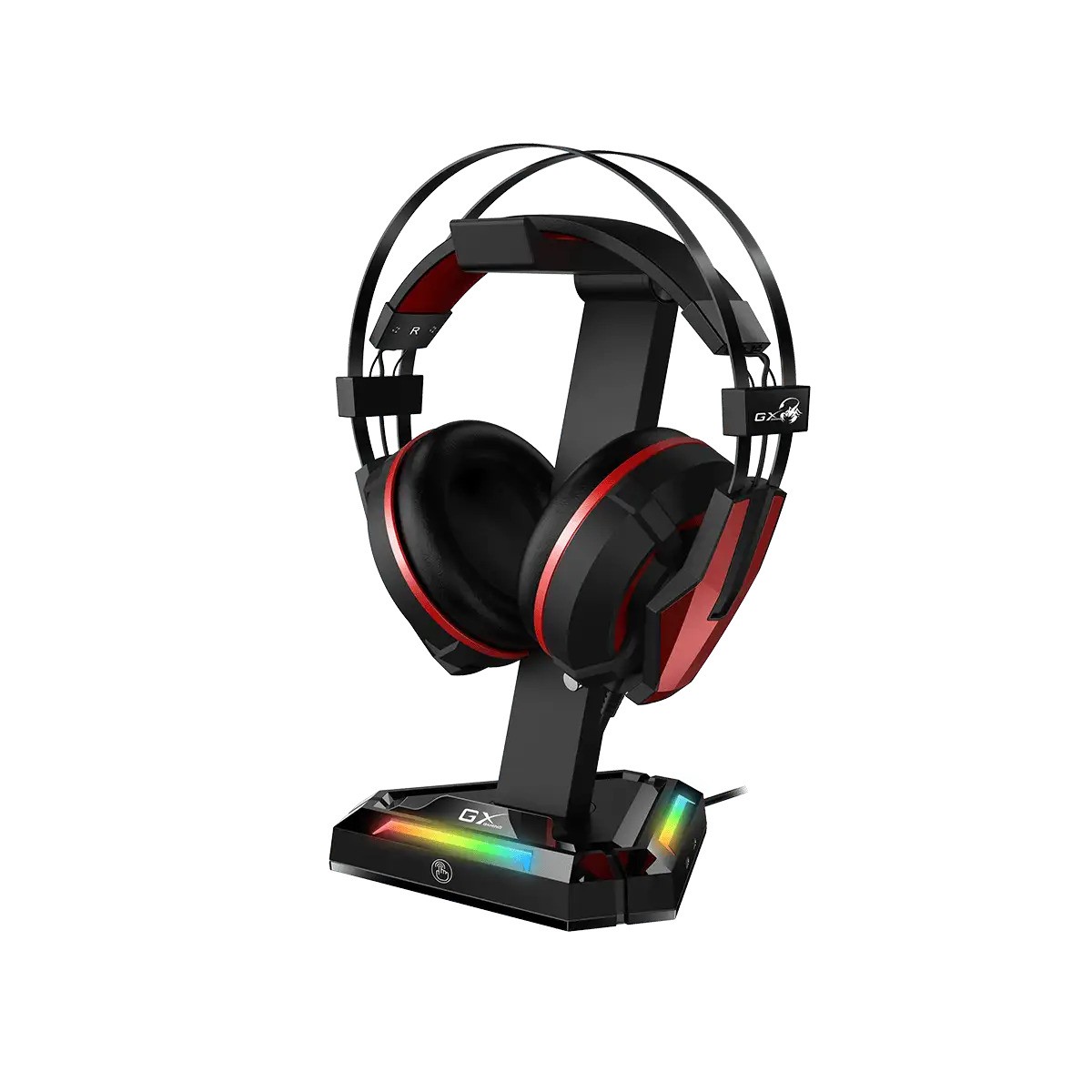 Soporte Para Auriculares Gamer Genius Gx-uh100 Rgb + Hub 4 Usb